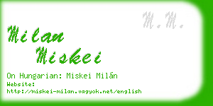 milan miskei business card